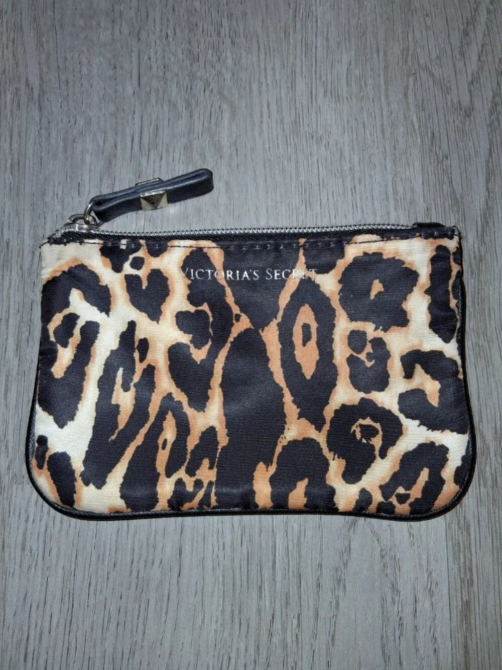 Victoria's Secret Makeup Bags Cosmetic Case Zipper Pouch Leopard Print Floral
